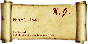 Mittl Joel névjegykártya